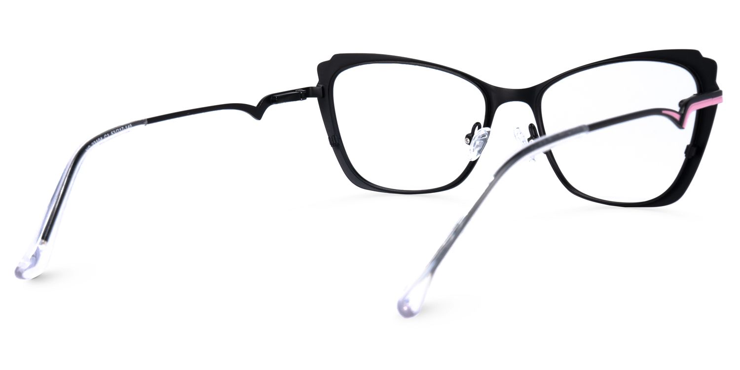 Jacquelyn Schwarz Rosa Cateye Brille4