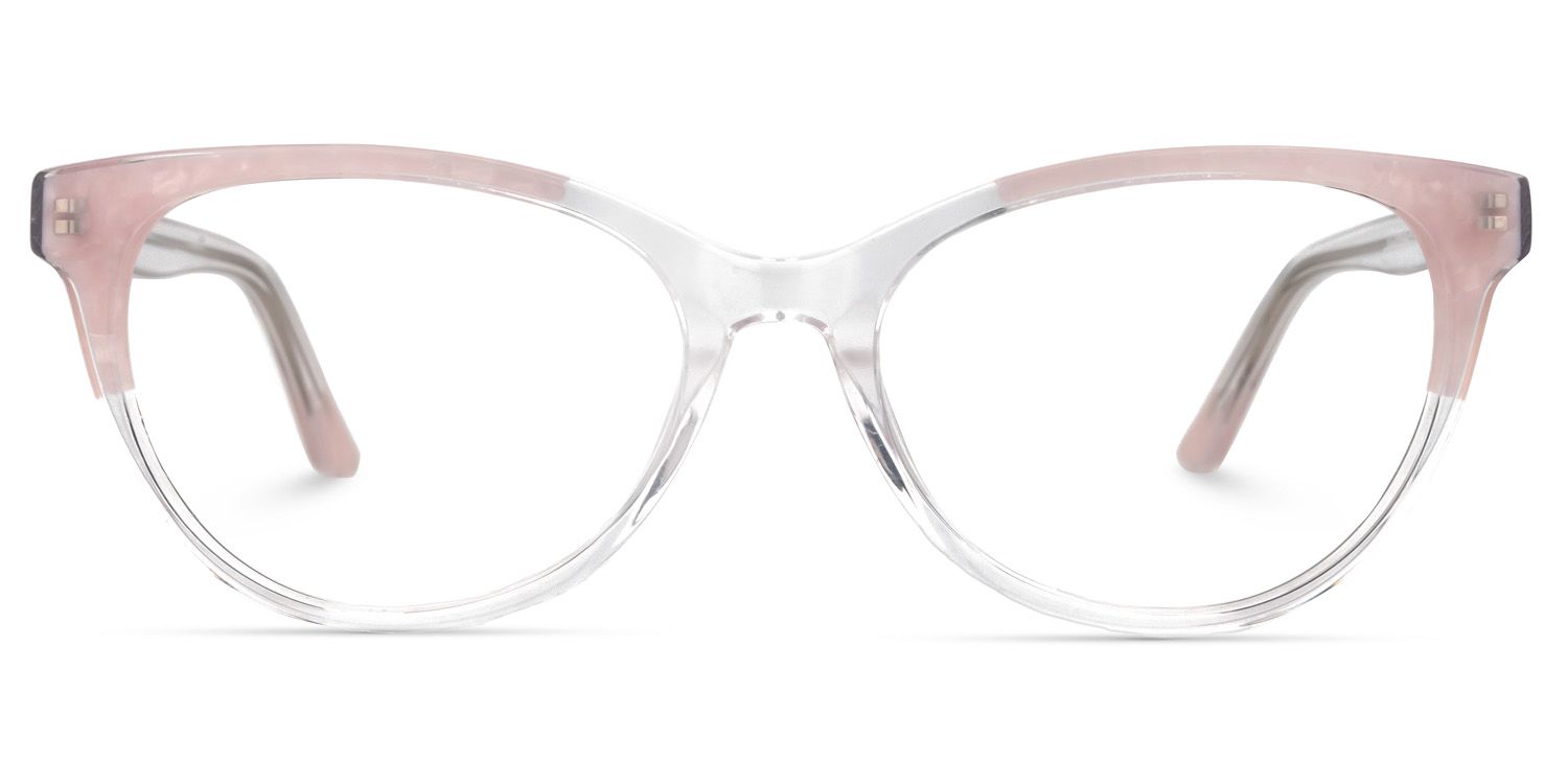 Lange Rosa Klar Cateye Brille0