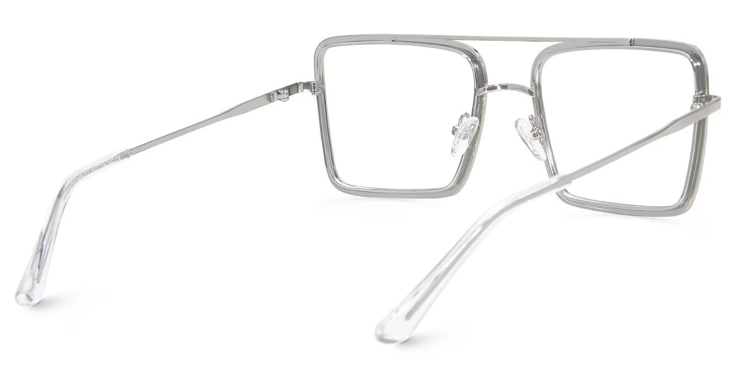 Diva Silber Quadratisch Metall Brille4