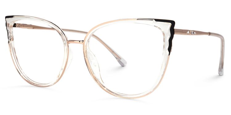 Eudora Rosa-Klar Cateye Brille