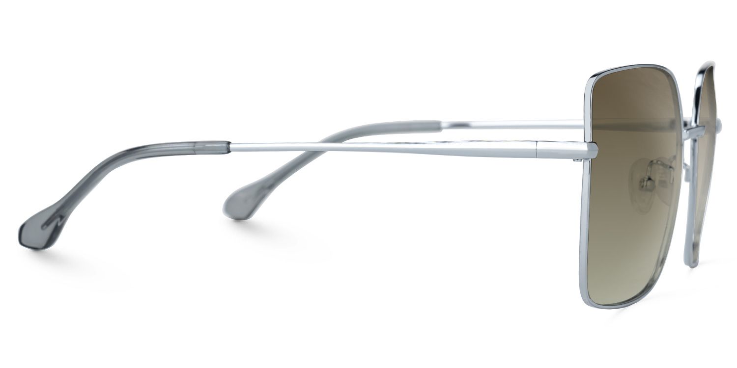 Marlo Metal Silber Rectangle Sonnenbrille | ZEELOOL3