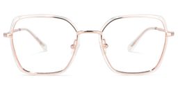 Natalee Gold Klar Quadratisch Brille0