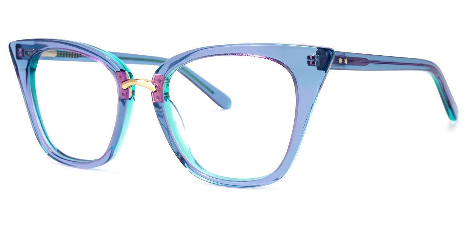 Martha Blaue Klar Cateye Brille1