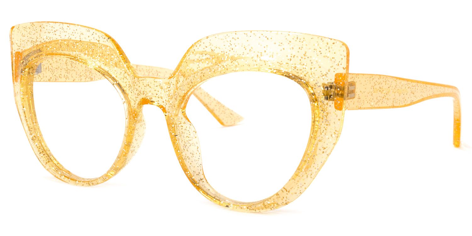 Depp Gelb Klar Cateye Brille1