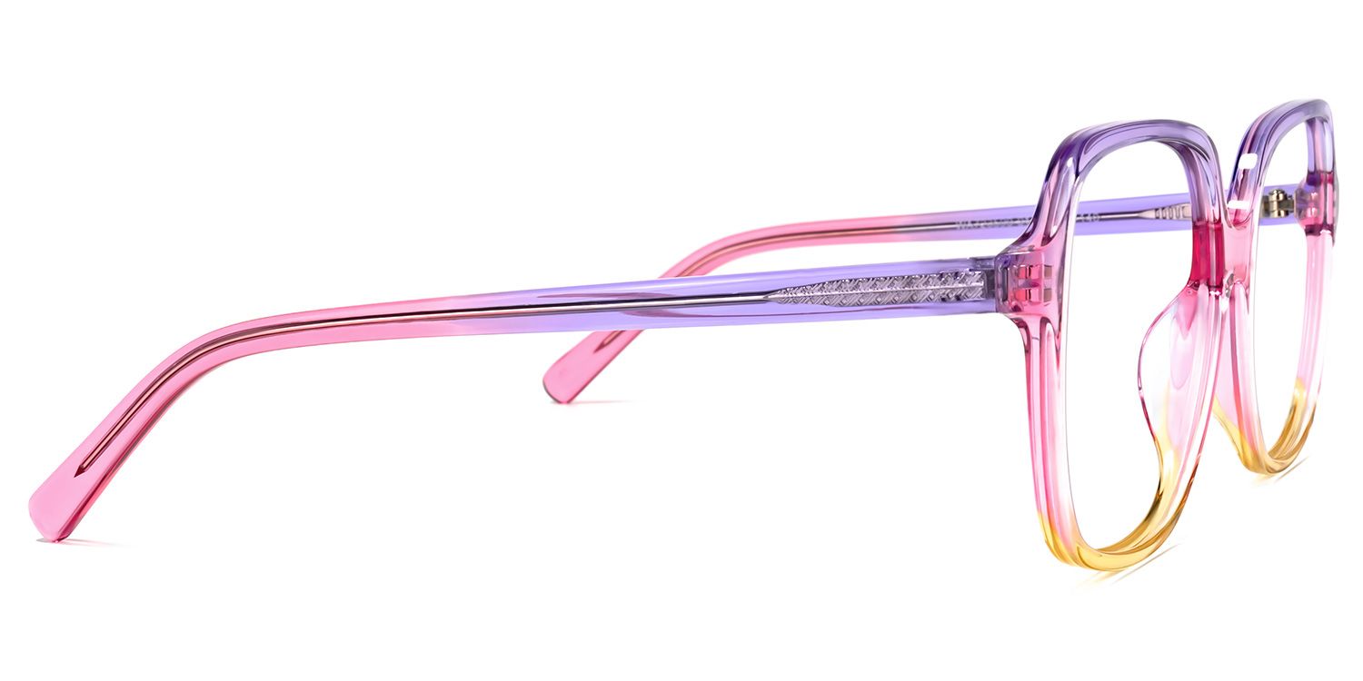 Lollipop Lila Gelb Quadratische Brille3