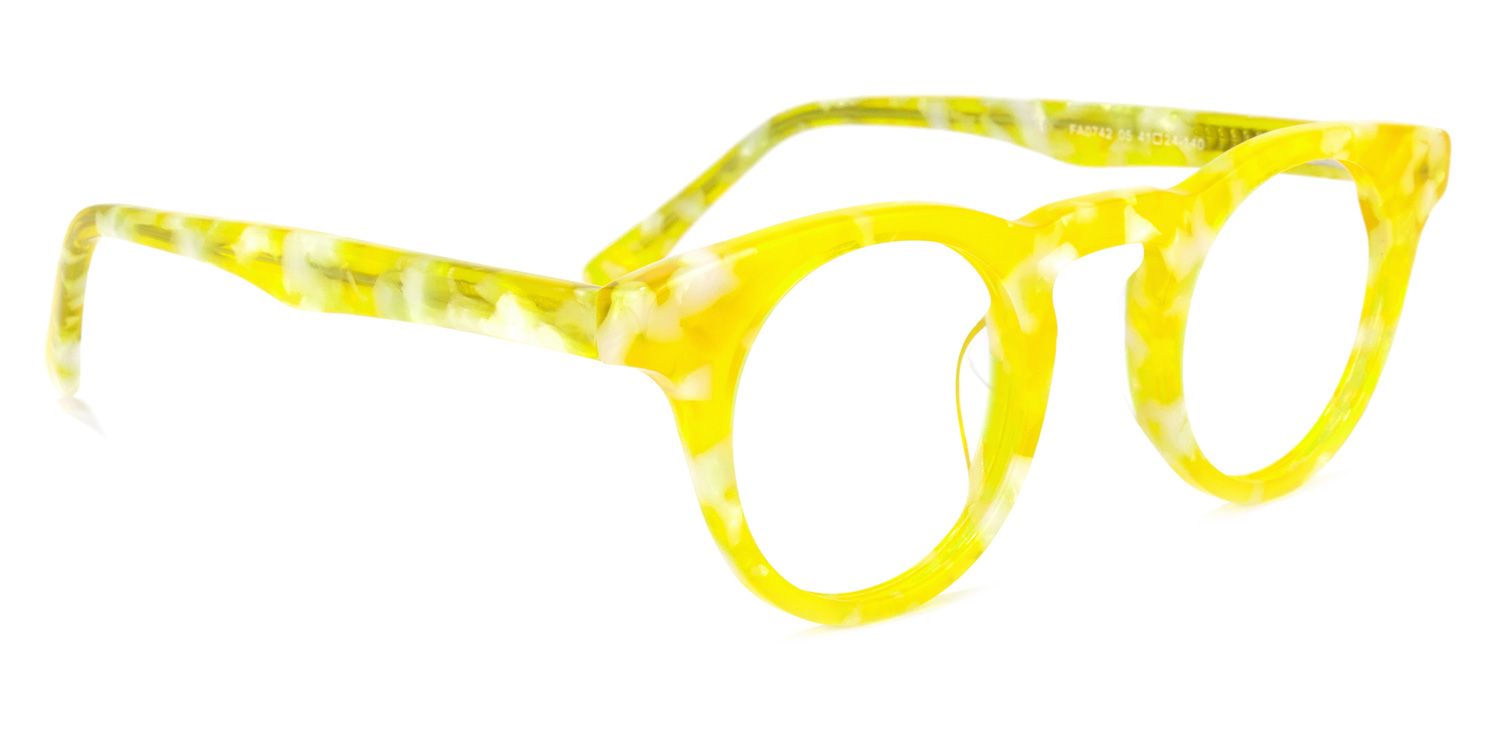 Abigail Gelb Blumenmuster Brille2