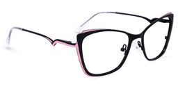 Jacquelyn Schwarz Rosa Cateye Brille2
