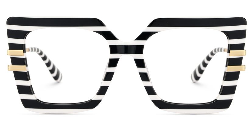 Poutine Schwarz-Weiß Quadratisch Brille