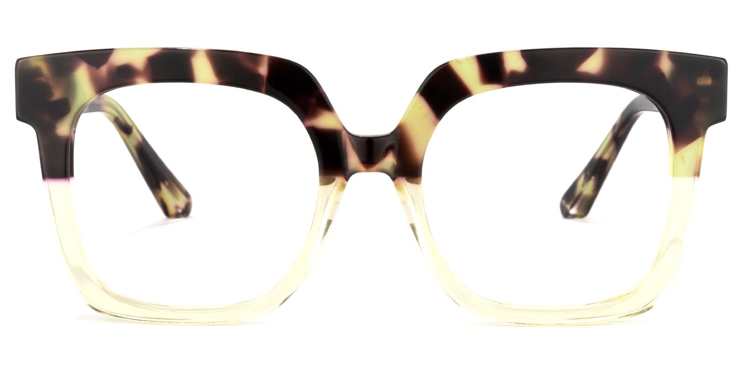 Cheryl Tortoise Gelb Rechteckig Brille0