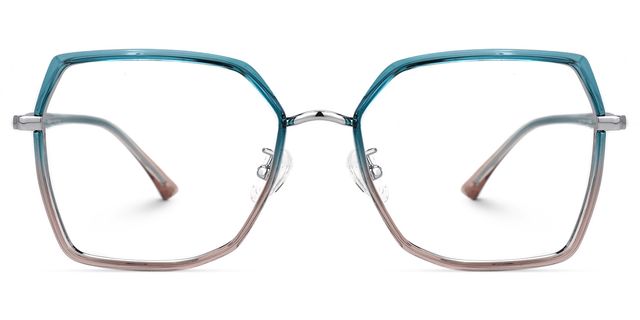 Burt Blau-Rosa Rechteckig Brille