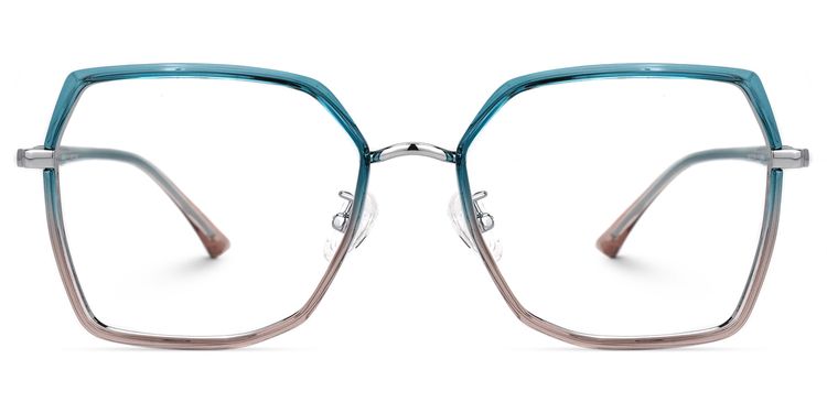 Burt Blau-Rosa Rechteckig Brille