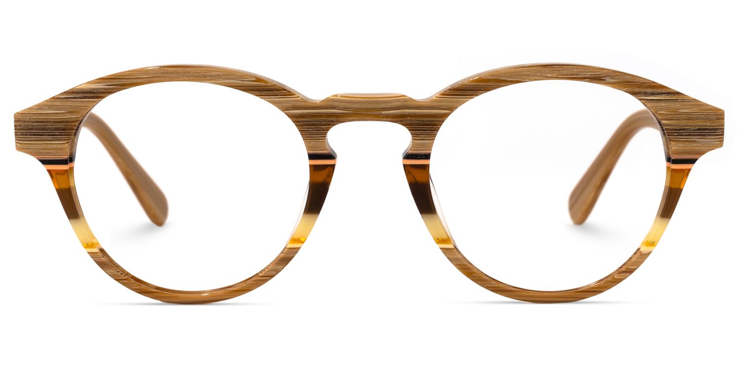 Quantay Braun Rund Brille0