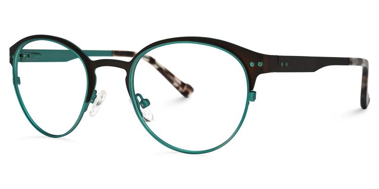 Aimee Grün-Schwarz Rund Brille