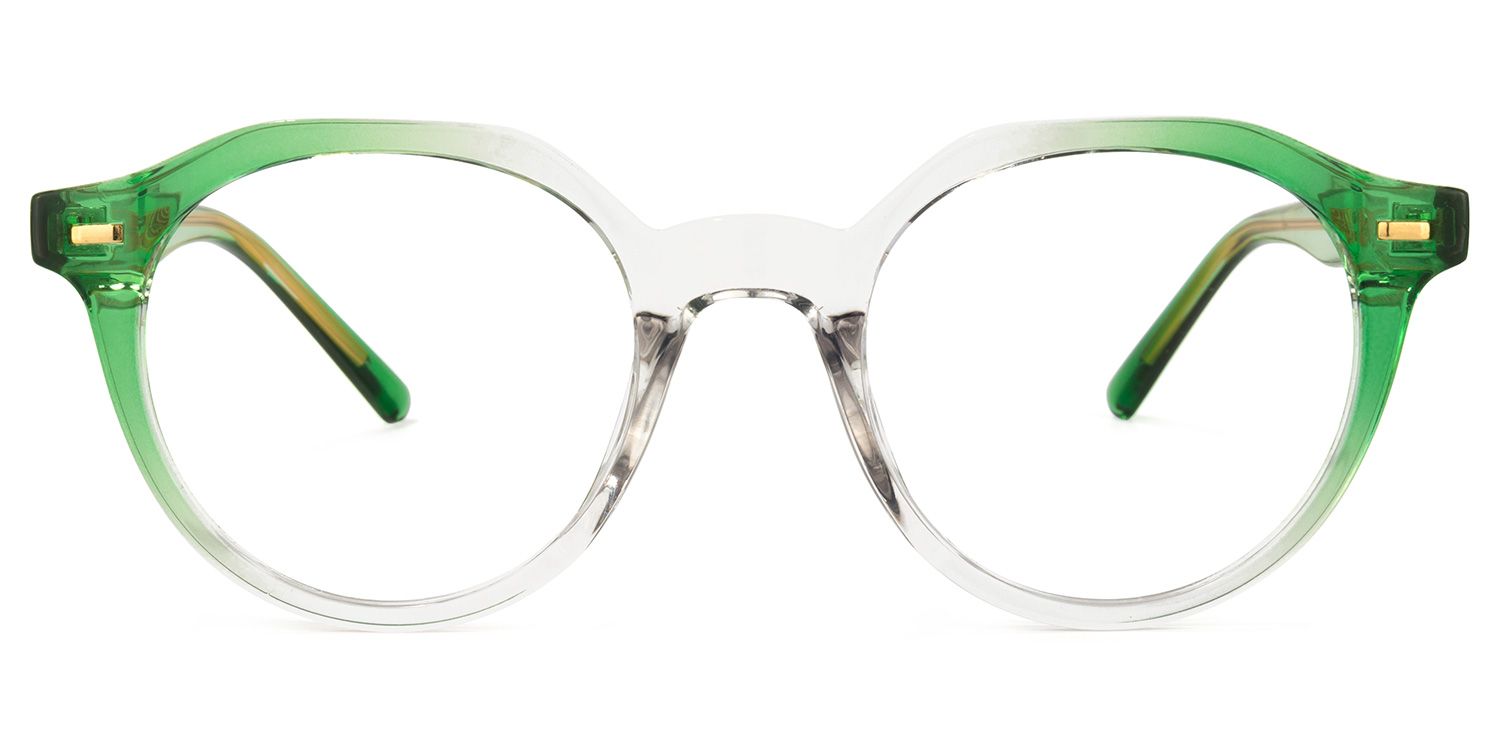 Ysabel Grün Klar Rund Brille0