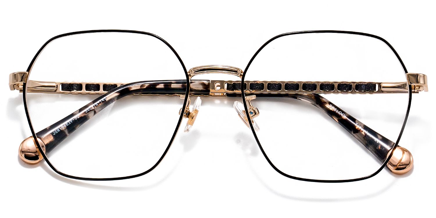 Dunbar Schwarz Geometrisch Titan Brille1
