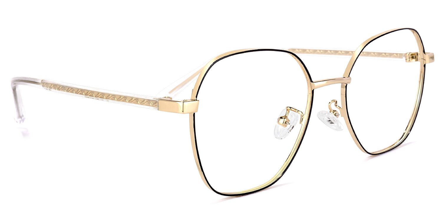 Perry Schwarz-Gold Geometrisch Brille2
