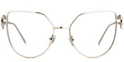 Joshua Silber Geometrisch Brille mit Perlekette0