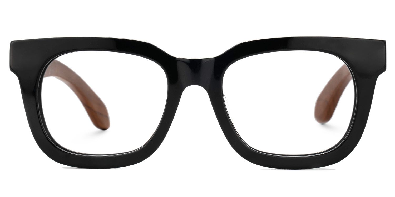 Sam Schwarz Rechteckig Holzbügel  Brille0
