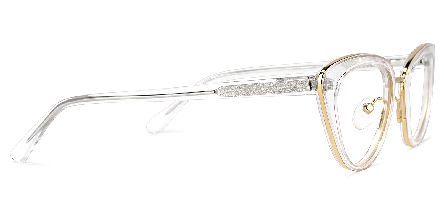 Cosme Gold Klar Cateye Brille3