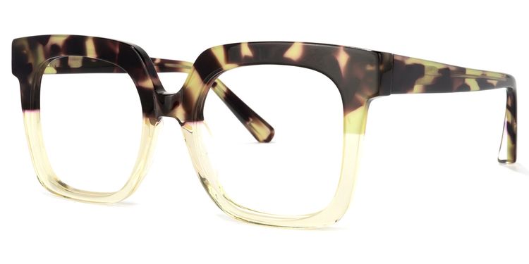 Cheryl Tortoise Gelb Rechteckig Brille