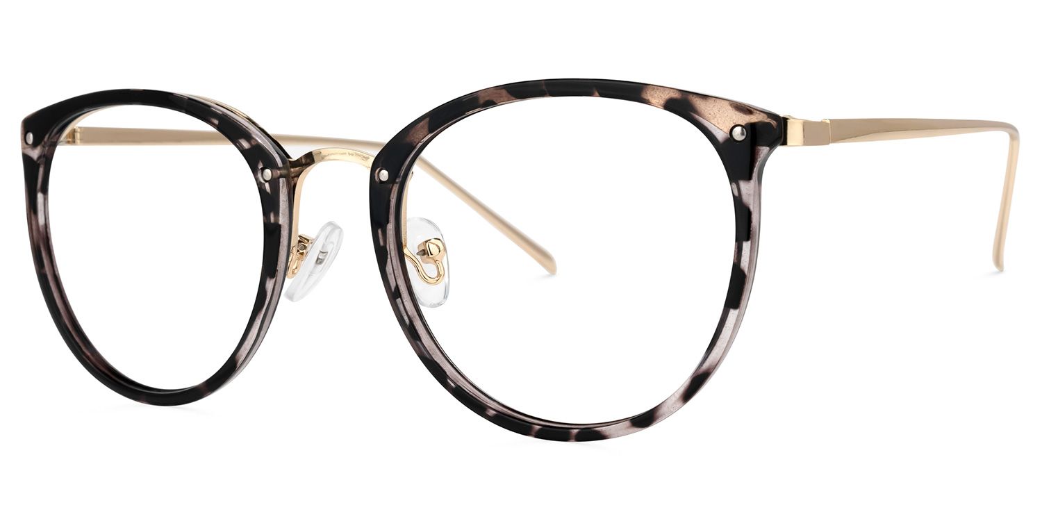 Abbas Schwarz-Tortoise Rund Brille1