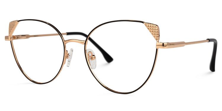Eve Schwarz-Gold Cateye Brille