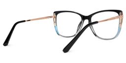 Cloris Schwarz-Blau Cateye Brille2