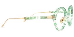 Dylan Grüne Blumendruck Klar Runde Brille2