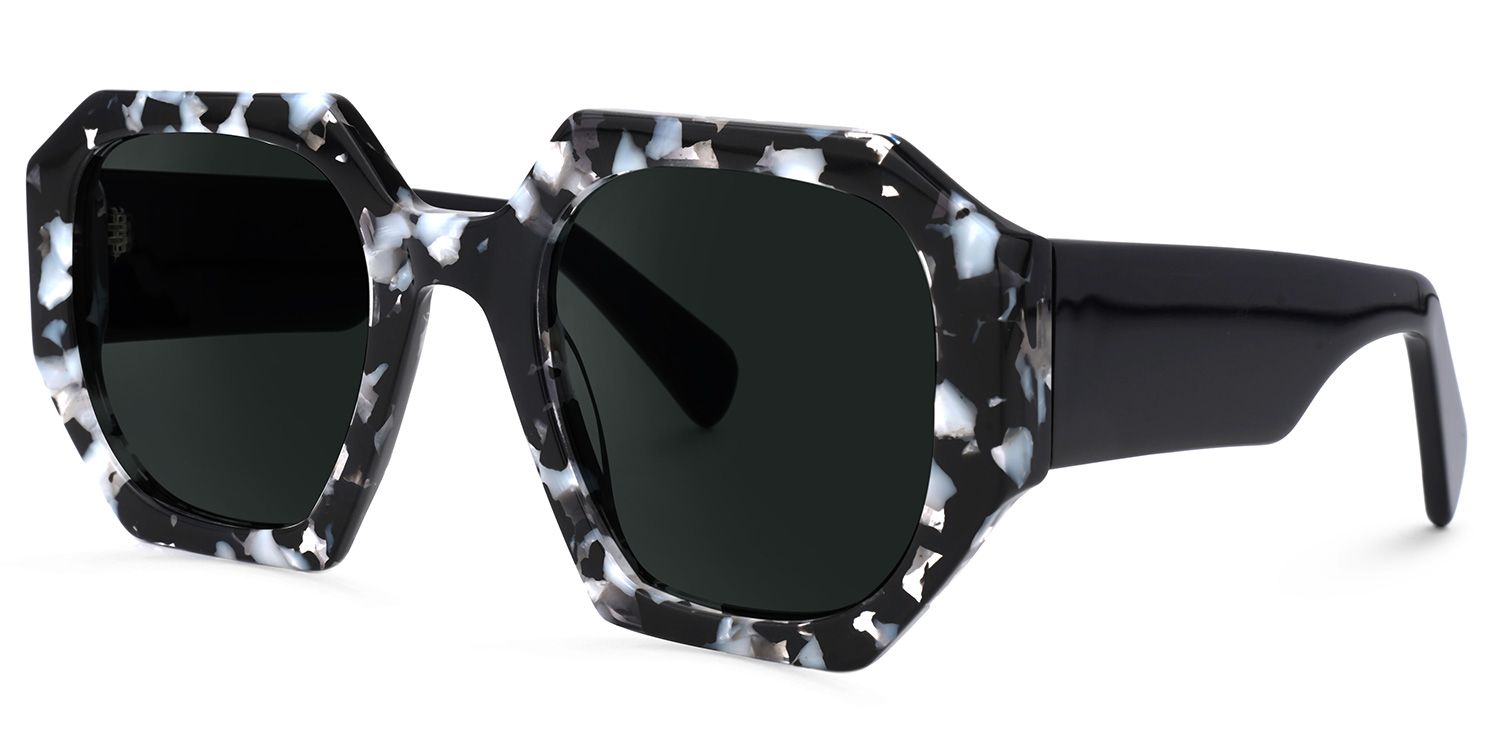 Osmin Schwarz-Tortoise Geometrisch Sonnenbrille1