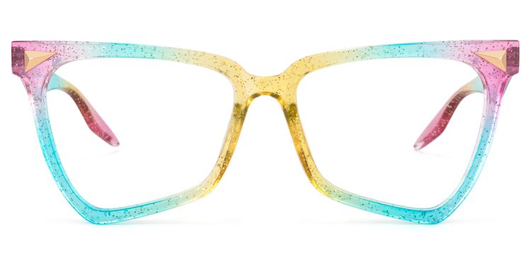 Cicely Blau-Bunt Geometrisch Brille