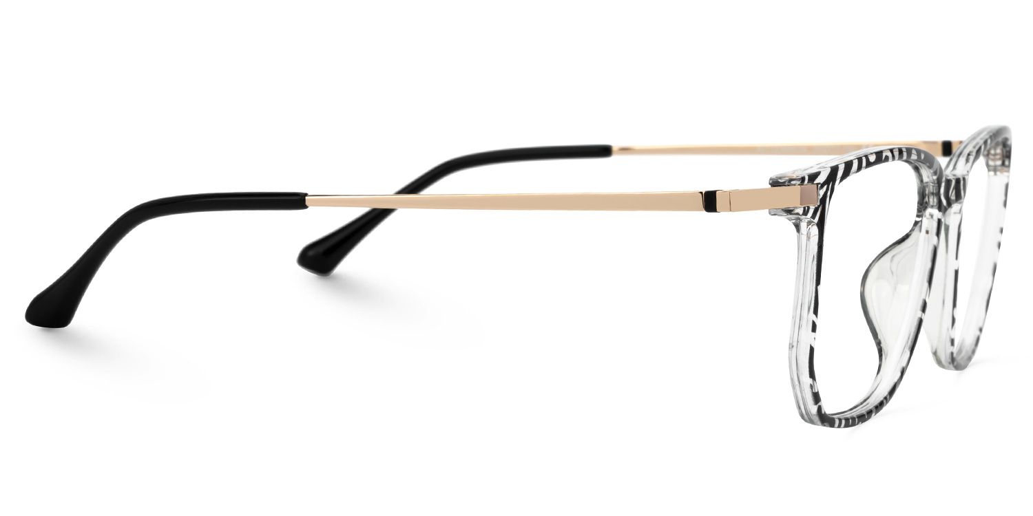 Fezell Schwarz-Weiß Rechteckig TR90 Brille5