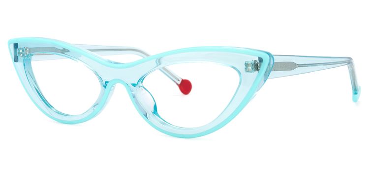 Yuki Blau Klar Cateye Brille