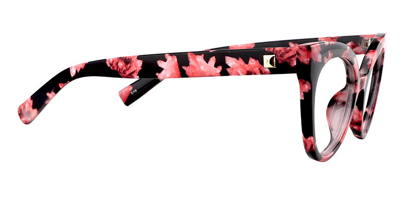 Miya Rot Blumenmuster Cat Eye Brille4