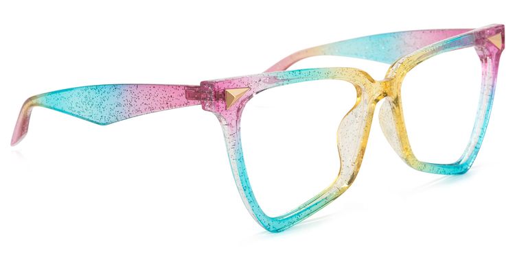 Cicely Blau-Bunt Geometrisch Brille