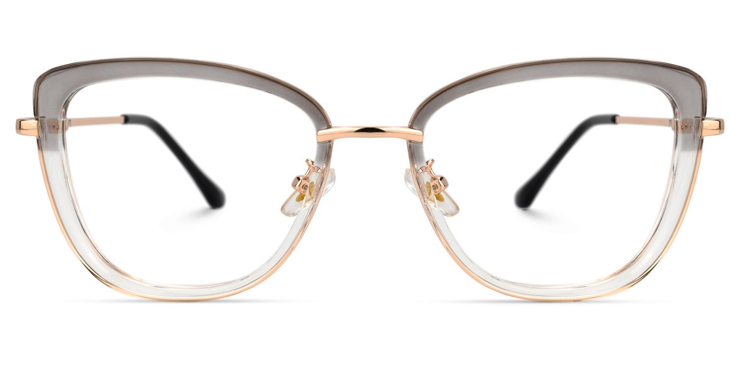 Leah Grau Klar Cateye Brille0