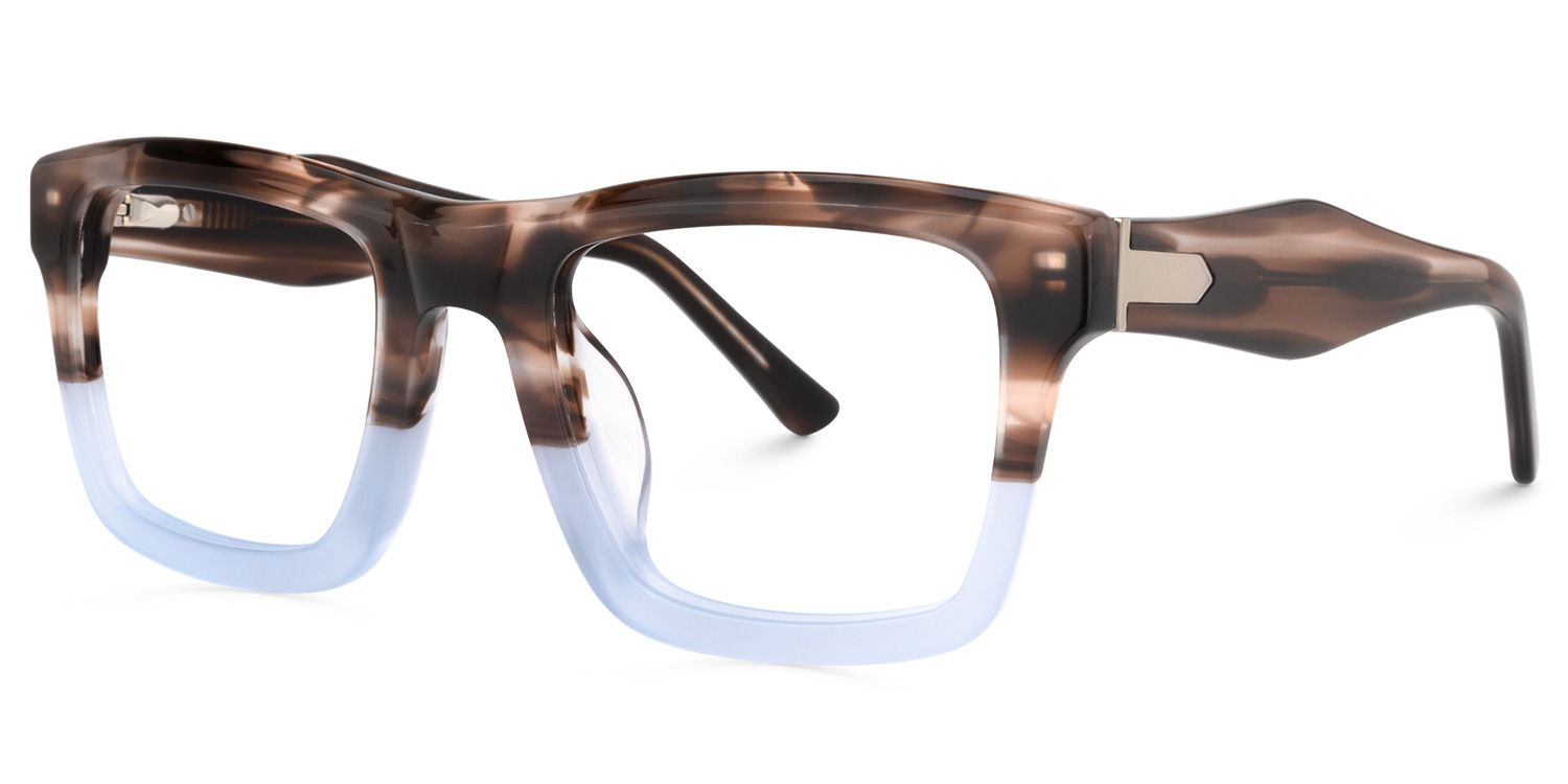 Riley Braun-Blau Rechteckige Brille3