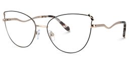 Reva Schwarz-Silber Cateye Brille1