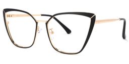 Rila Schwarz Gold Cateye Brille1