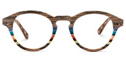 Quantay Bunte Holzbügel Runde Brille0