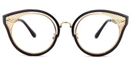 Wiktoria Schwarz Gold Cat Eye Brille0