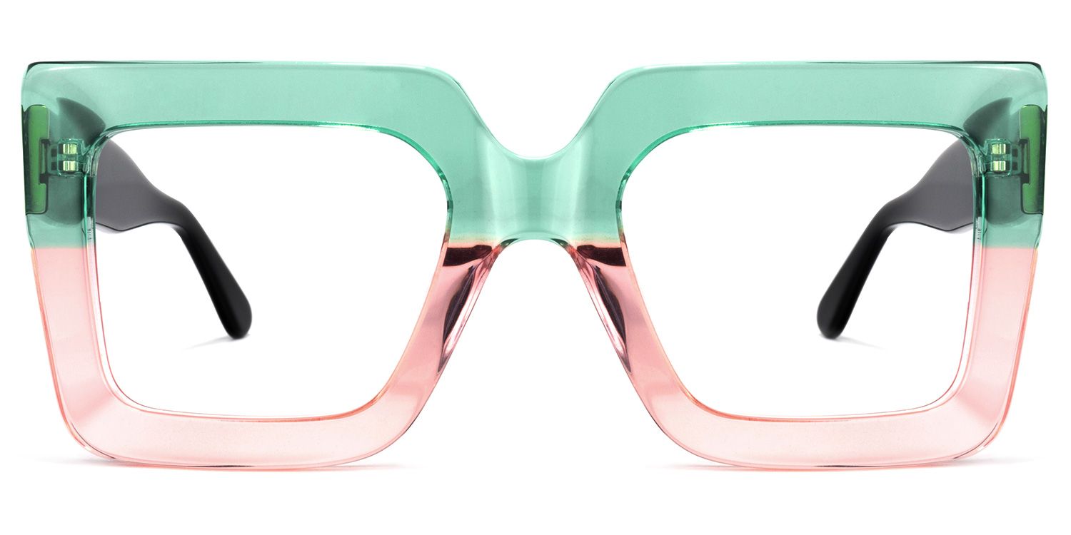 Brandon Grün Rosa Quadratische Brillen0