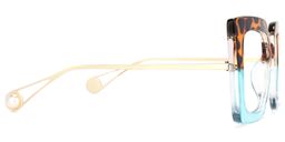 Qatar Blaue Tortoise Quadratische Brille2