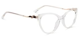 Calypso Weiß Klar Cateye Brille2