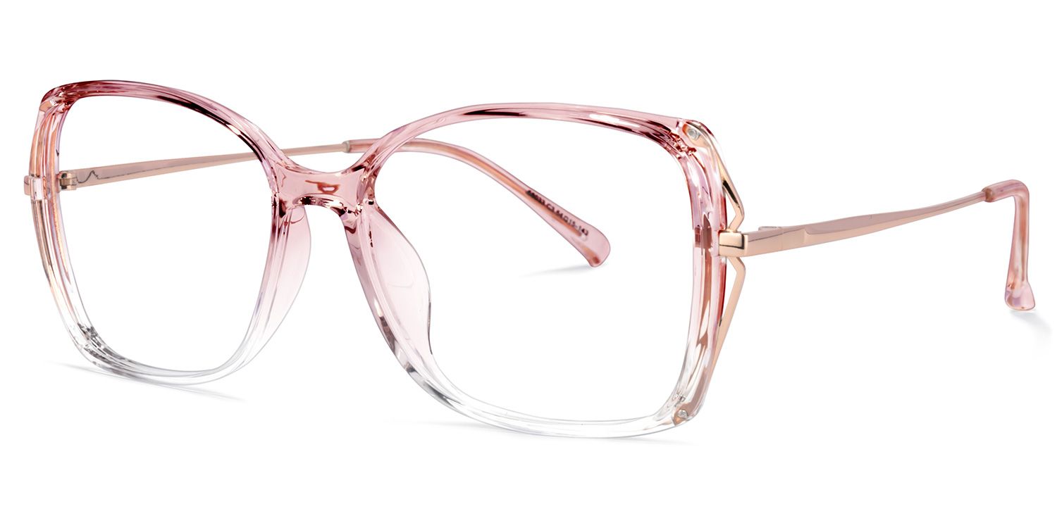 Fulleord Rosa Klar Quadratisch Brille1