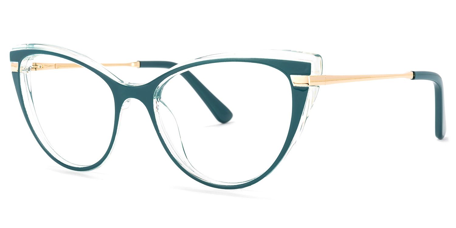 Sadie Dunkelgrün Cat Eye Brille1