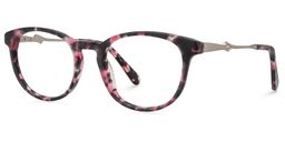 Darline Rosa Blumenmuster Runde Brille1