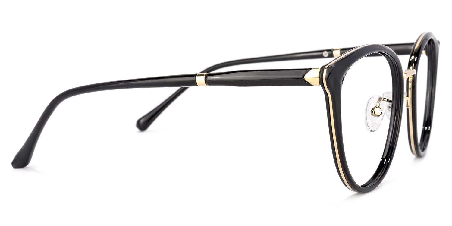 Zabrina Schwarz Rund Brille3