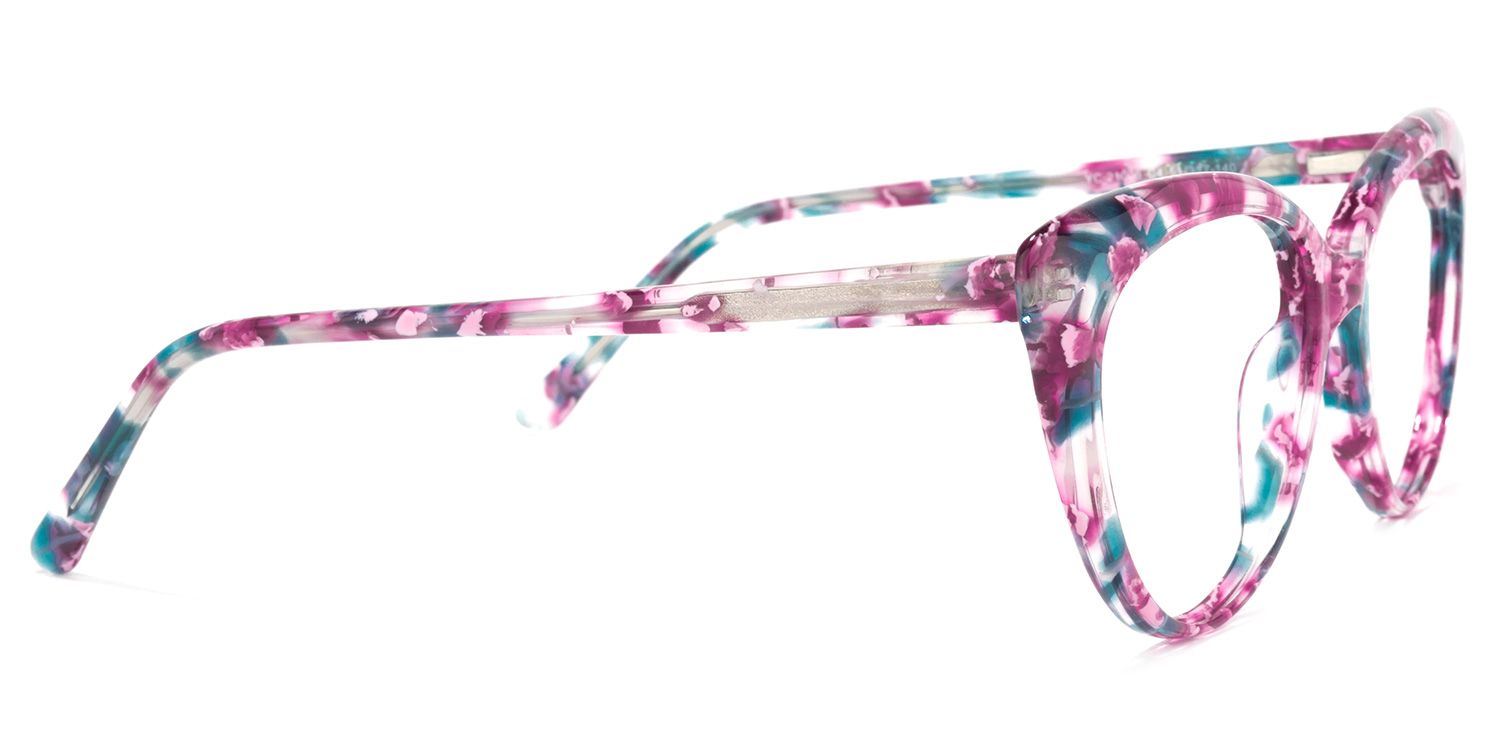 Xiomara Blumendruck-Rosa Cateye Brille3