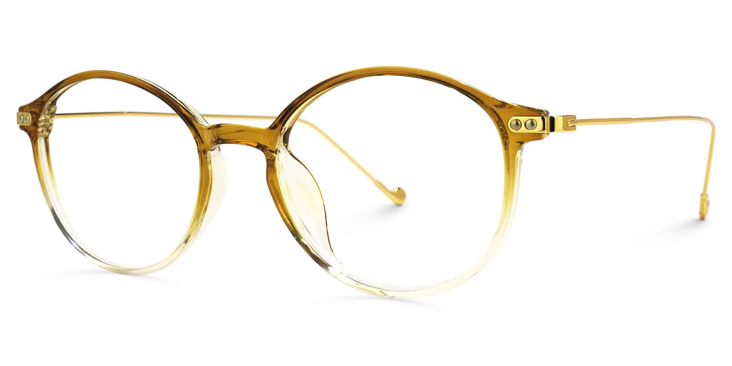 Malvina Dunkelgelb Rund Brille1