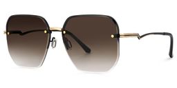 Geralene Gold Geometrisch Sonnenbrille1